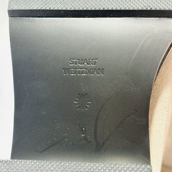 Stuart Weitzman Boulevard Moto Suede Bootie Topo Taupe Size 9 NWB $690 - Picture 14 of 16